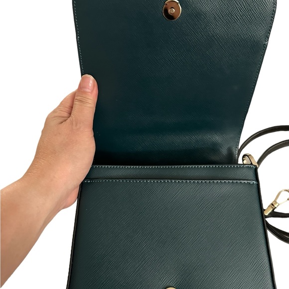 Kate spade staci square crossbody peacock sapphire White black UEC - Picture 6 of 12